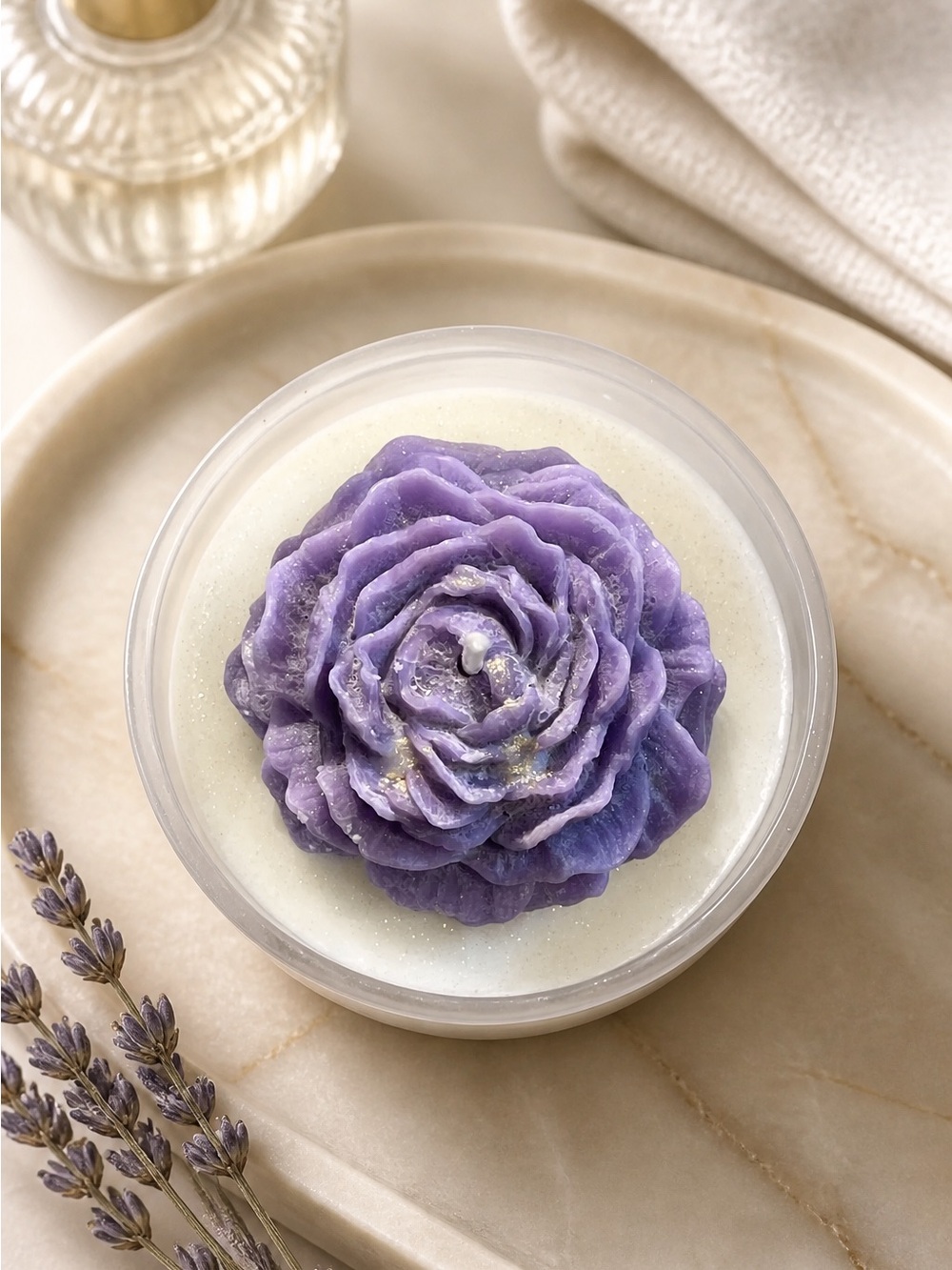 Luxury 3D Rose Soy Wax Candle - Large 10 oz Natural Scented, Made in Alaska